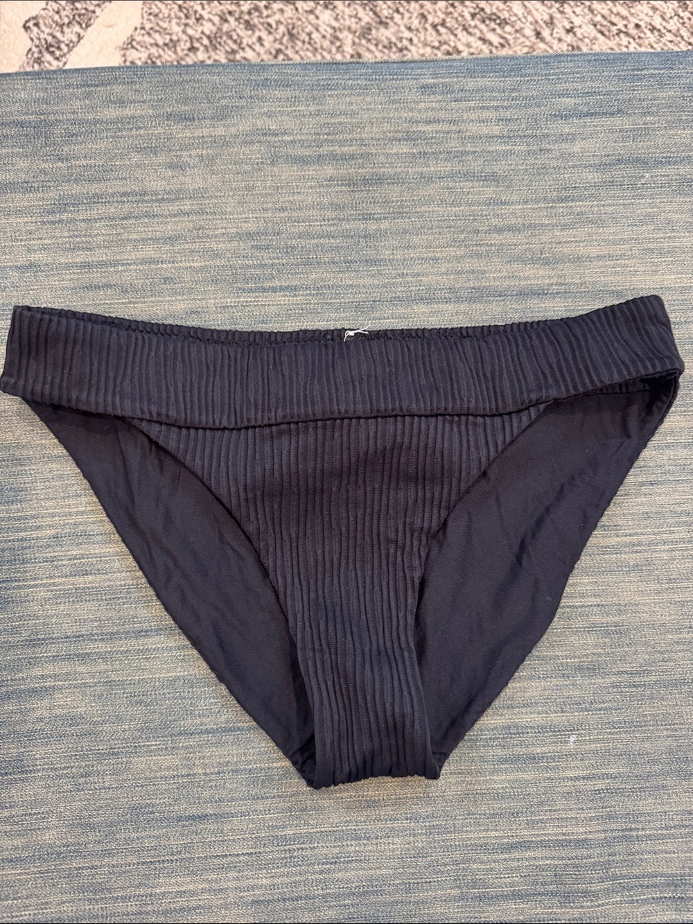 Luli Fama Women's Ribbed Bikini Bottom - Navy
